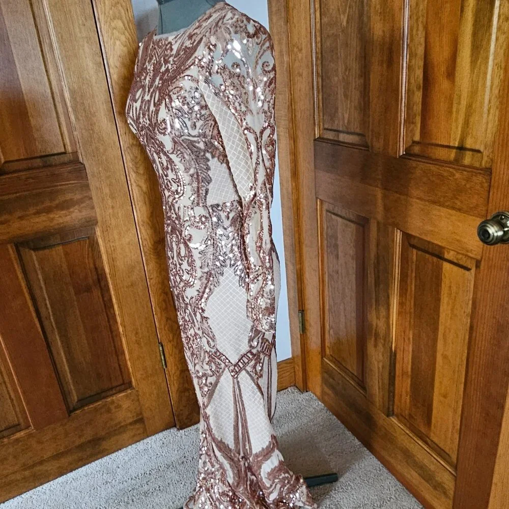 Betsy Adams Long Sleeve  Sequin Dress - - Picture 5 of 5